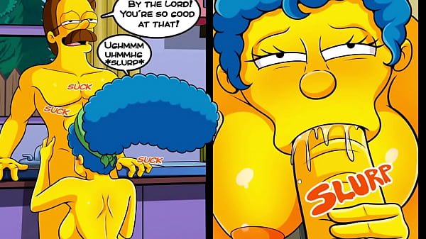 Ned Marge Parody – Istri selingkuh menghisap penis tetangga di dapur, Suami Cuckold Meniduri Istri Tetangga – Anime Hentai Porn